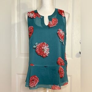 CAbi #3445 Blushing Floral Sleeveless Blouse Sz Medium